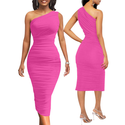 Fashion One Shoulder Slim Dress