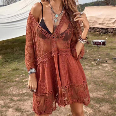 Lace Loose Beach Cover-up Dress
