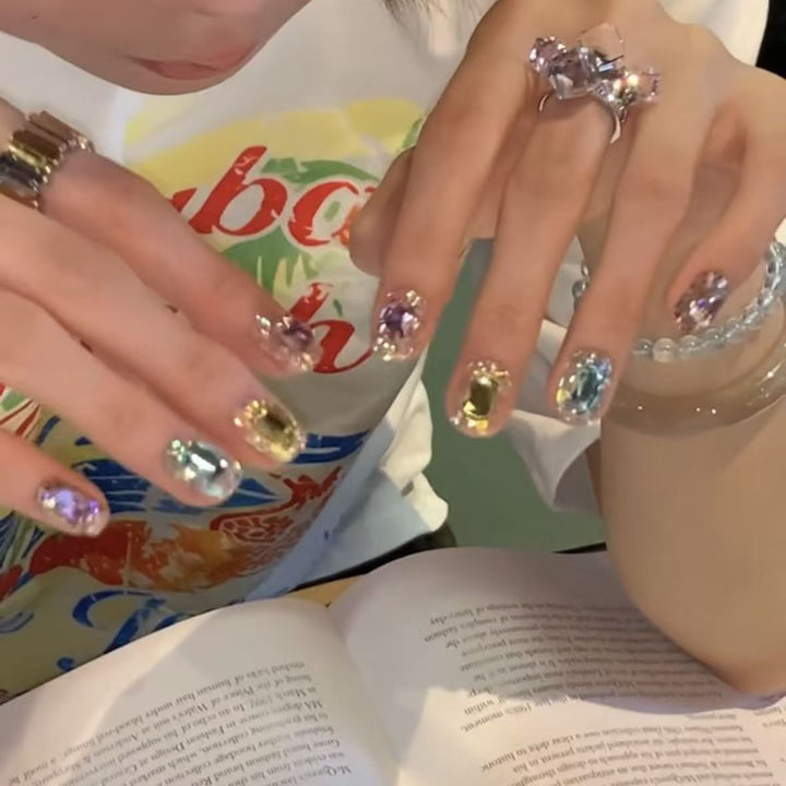 Sparkling diamond nail art
