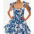 Vacation Style Slim Printed Lace-Up Dress