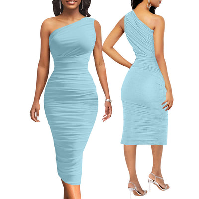 Fashion One Shoulder Slim Dress