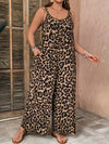 Leopard Print Sleeveless Strappy One-piece Trousers