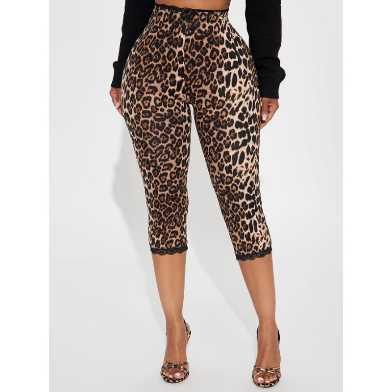 Women's elegant leopard print leggings