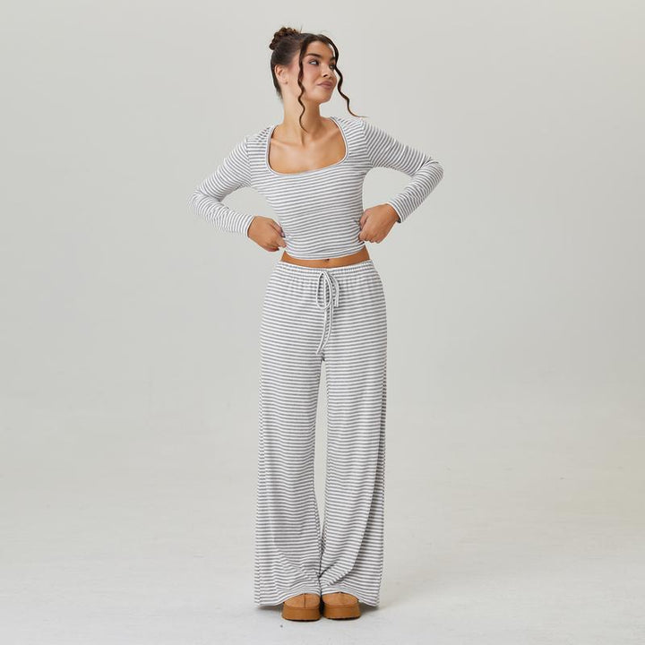 Striped slim-fit fashion suit