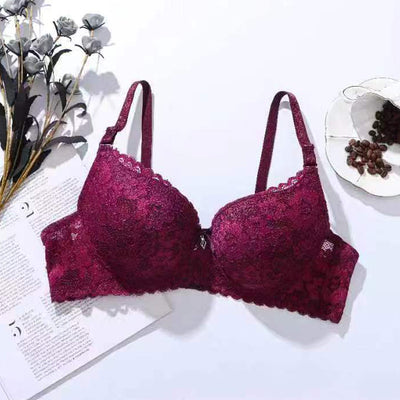 Lace Gathering Anti-Sagging Bra