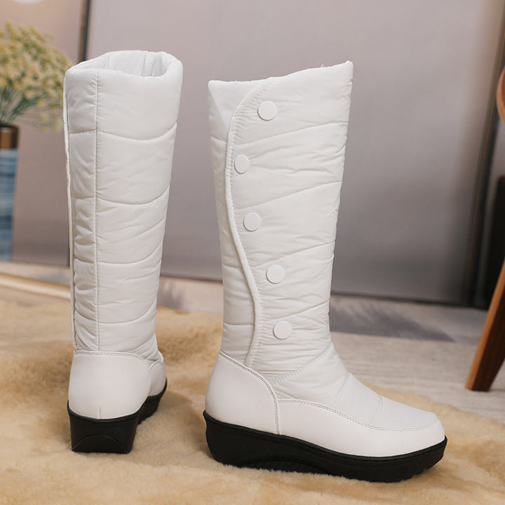 Fleece-lined Thick-soled Wedge Snow Boots