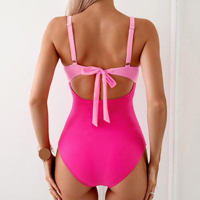 New one-piece swimsuit clashing color swimsuit women