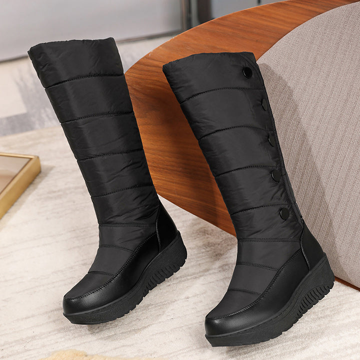 Fleece-lined Thick-soled Wedge Snow Boots