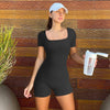 Tight sports solid color jumpsuit