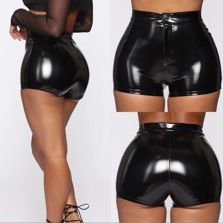 PU leather bodycon shorts
