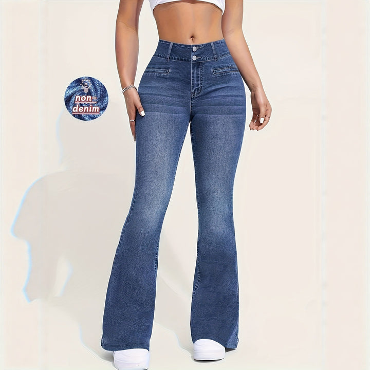 Slim-fit high-waisted flared jeans