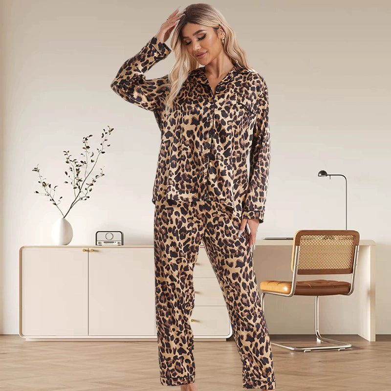 Leopard Home Printed Pajama Set