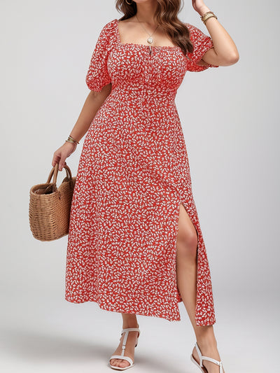 Split Floral Dress