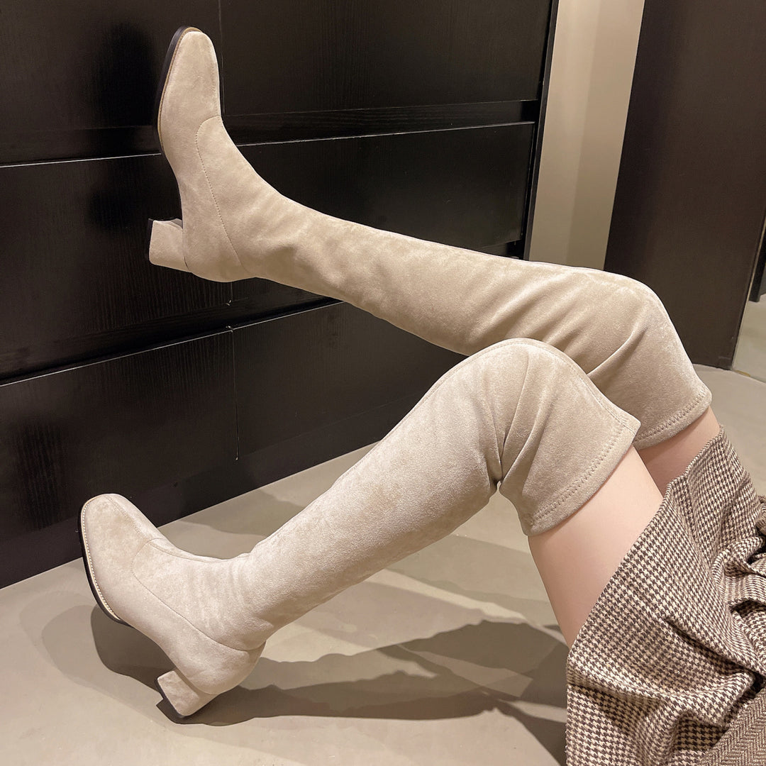 Casual stretch knee-high boots