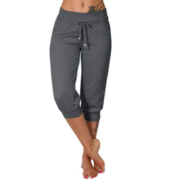 High-waisted drawstring pocket sweatpants