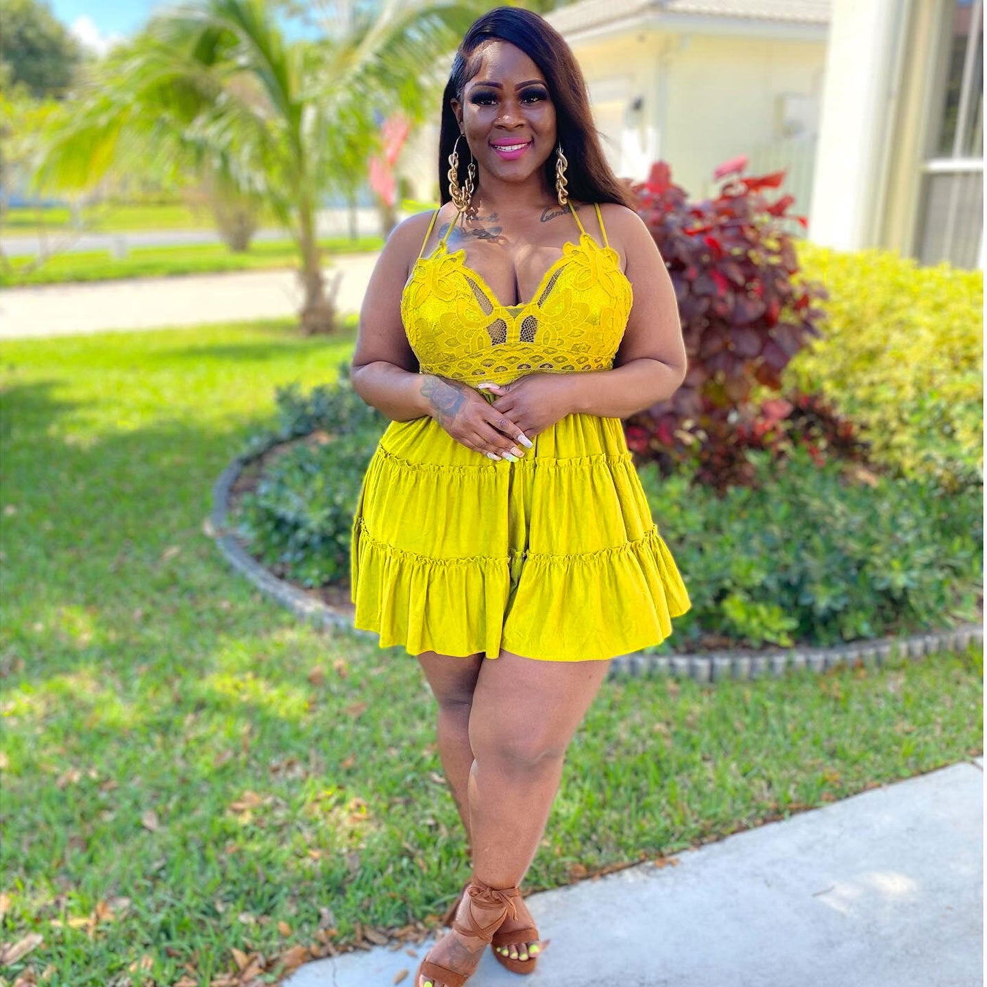 Halter Plus Size Lace Dresses