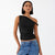 Solid Color One Shoulder Slant Neck Slimming Top