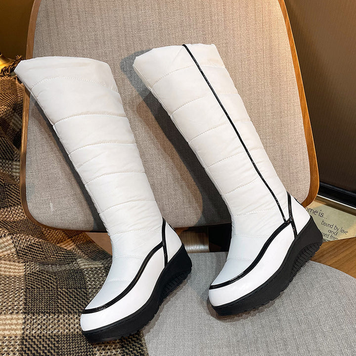 Winter long thick fleece snow boots