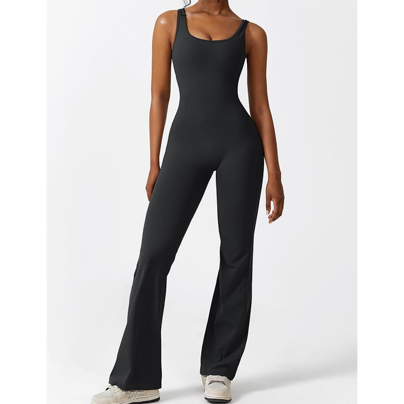 Women's sleeveless flared jumpsuit