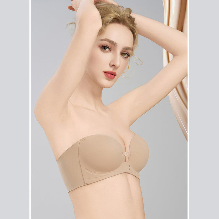 Front-fastening push-up anti-slip bra