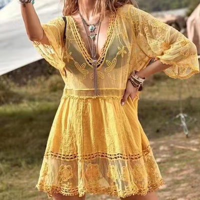 Lace Loose Beach Cover-up Dress