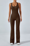 Women's Backless Jumpsuit Cutout Sleeveless Jumpsuit Flared Pants Leggings