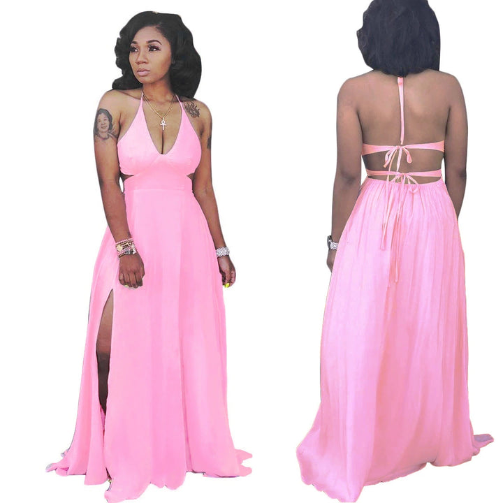Halter Cutout Waistless Dress
