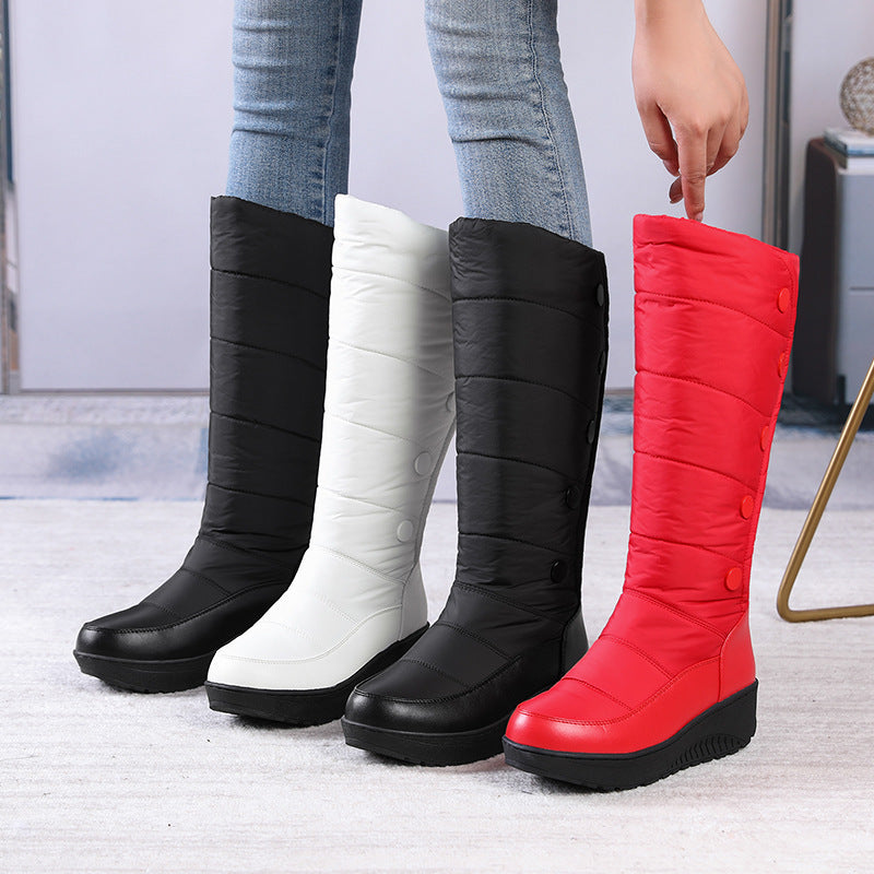 Fleece-lined Thick-soled Wedge Snow Boots