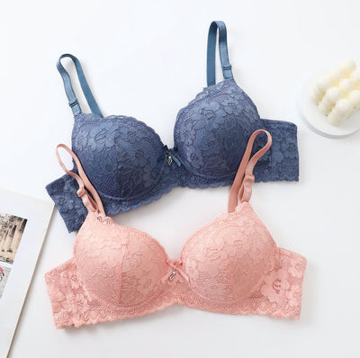 Lace Gathering Anti-Sagging Bra