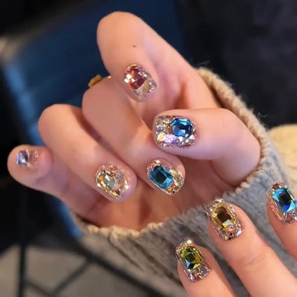 Sparkling diamond nail art