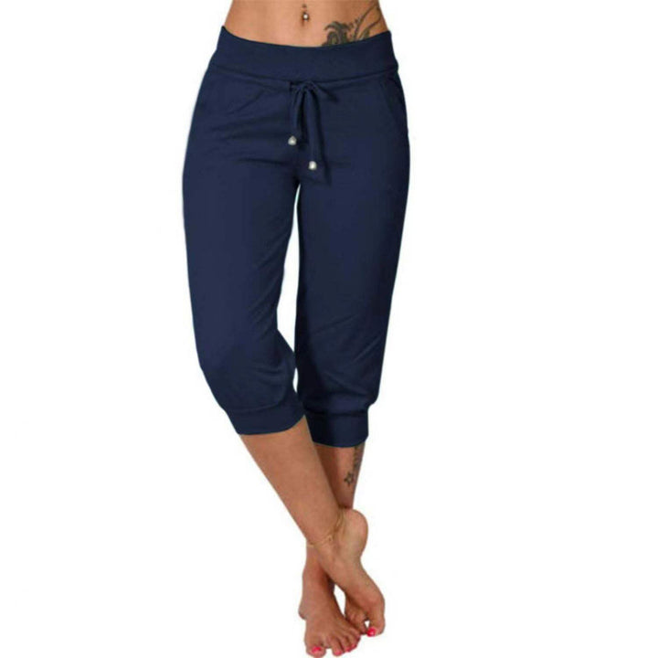 High-waisted drawstring pocket sweatpants