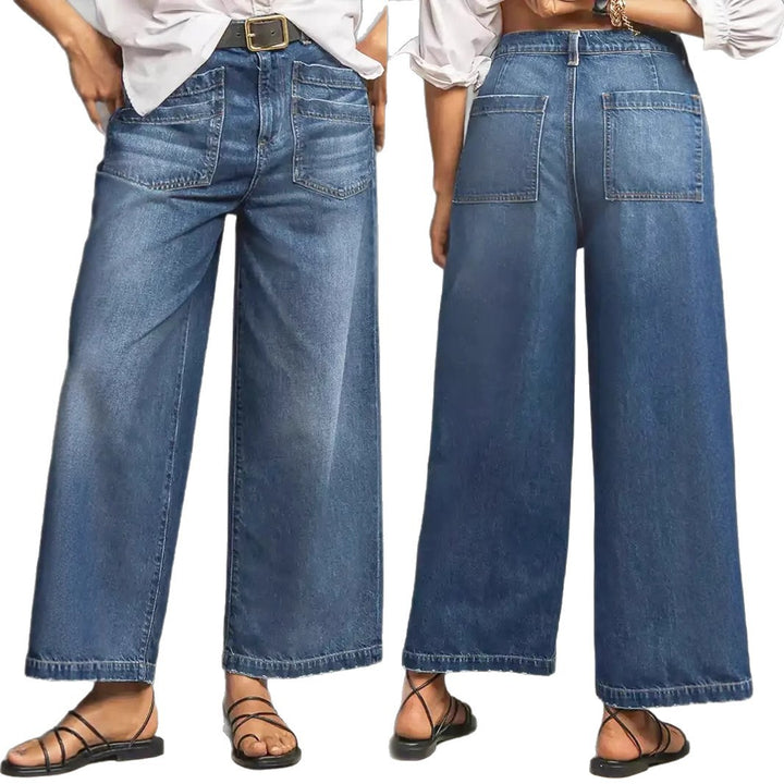 Retro slanted pocket jeans
