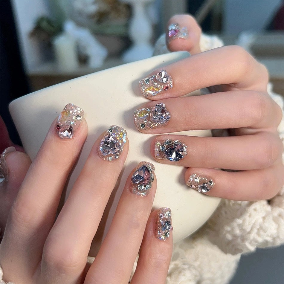 Sparkling diamond nail art