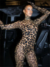 Round Neck Long Sleeve Skinny Jumpsuit