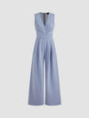 V-Neck Wrap Wide Leg Jumpsuit