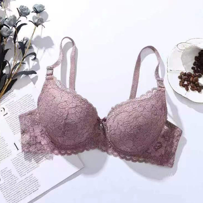 Lace Gathering Anti-Sagging Bra