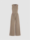 Round Neck Sleeveless Slim Long Casual Jumpsuit