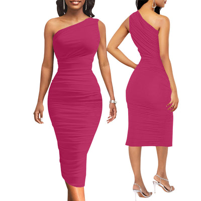 Fashion One Shoulder Slim Dress