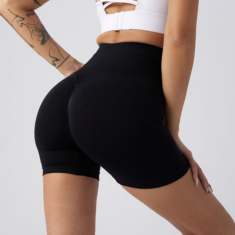 High waisted butt lifting workout shorts