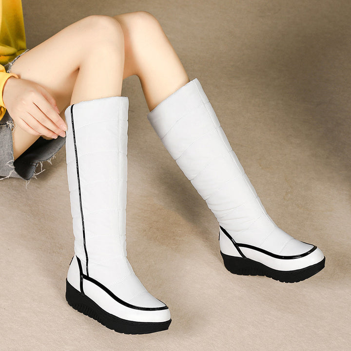 Winter long thick fleece snow boots