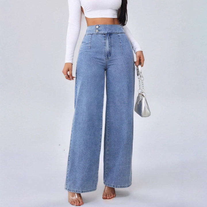 Straight Leg Loose Fit High Waist Jeans