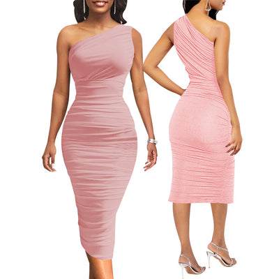 Fashion One Shoulder Slim Dress