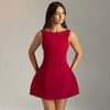 Sleeveless backless fitted mini skirt