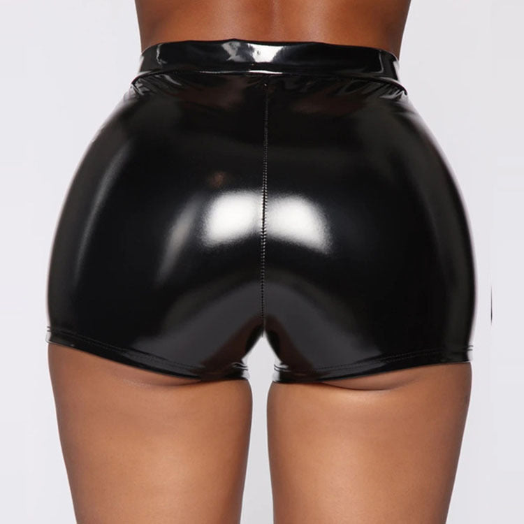 PU leather bodycon shorts