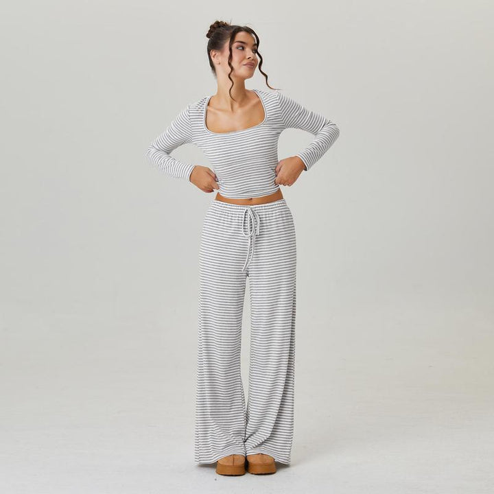 Striped slim-fit fashion suit
