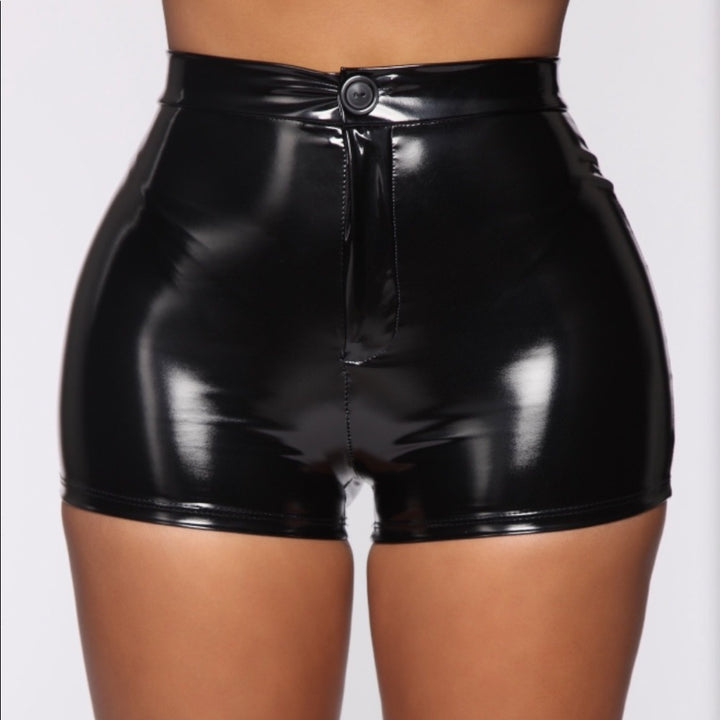 PU leather bodycon shorts