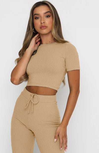 High elastic body shaping two piece set