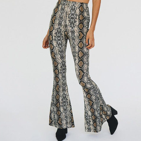Leopard print flared women's sweatpants