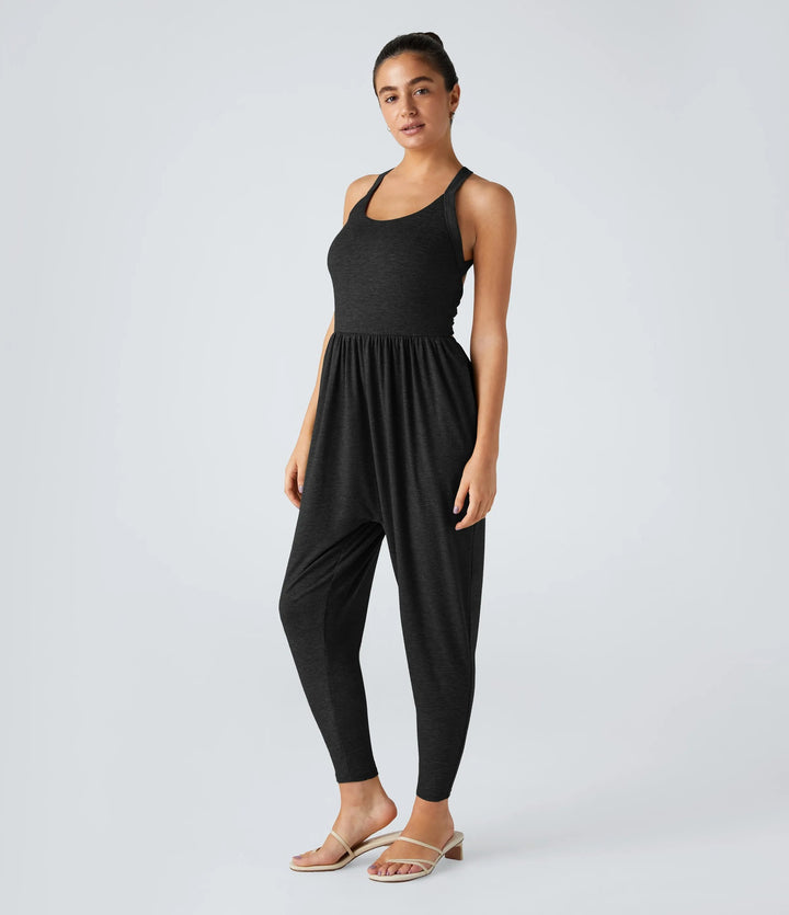 Sleeveless Strappy Sexy Bandeau Hip Lift Dress Pants