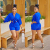 Stylish mid-sleeve blouse jumpsuit